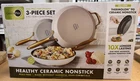 Greenpan Jewel Ultra Durable Pro Ceramic Nonstick 3 Piece Set - New In Box. Price: $109.00.