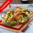 New Simax 2.2L Oval Glass Baking Dish With Metal Holder Heat Resistant. Price: $28.00.