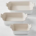 Le Creuset Heritage Stoneware Open Rectangular Baking Dishes Of 3 Oven Safe. Price: $79.99.