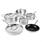 Granitestone Stainless Steel 10 Piece Hammered Nonstick Durable Cookware Set New. Price: $149.99.