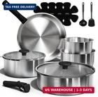 Carote Pots Pans Set, Stainless Steel Cookware Detachable Handle, 15PCS New. Price: $74.85.