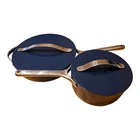 Caraway Home Navy Blue Non-stick Ceramic 4.5 Saute Pan & 3QT Sauce W/lids Used. Price: $139.99.
