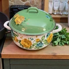 The Pioneer Woman 4 Qt Dutch Oven Rose Shadow With Lid Floral Enamel Steel 3.7L New. Price: $42.00.