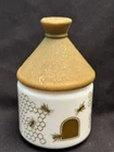 Vintage Beehive Honey Pot Jar White Milk Glass & Golden Lid Used. Price: $39.99.