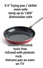 Red Volcano Frying Pan Ceramic Nonstick 9.5" Skillet Stainless Steel New. Price: $19.99.