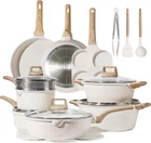 Carote 21PCS Pots And Pans Set, Nonstick Cookware Sets, White Granite Induction New. Price: $199.40.