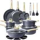 Gipp 22 Piece Pots And Pans Stick- Nonstick Ceramic Cookware Sets, Non-to New. Price: $216.11.
