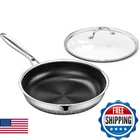 Non Stick Frying Pan With Lid, 10 Inch Hybrid Tri-ply Stainless Steel New. Price: $84.64.