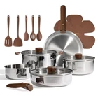 Cookware Set 19PCS Stainless Steel Detachable Handle Induction Carote Pots Pans New. Price: $179.99.