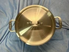 New Made 12 Quart Stock Pot With Lid All Brushed Stainless Steel 5-PLY Clad. Price: $250.00.