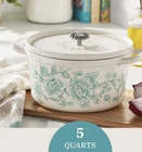 The Pioneer Woman Agatha Enameled Cast Iron 5-QUART Dutch Oven, Green Floral New. Price: $120.00.