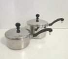 Vintage Farberware 18/10 & 2 Qt Sauce Pan Stainless Steel Aluminum Clad Lids Used. Price: $23.99.