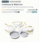 White And Gold Caraway Cookware Set! Excellent Condition. 16 Piece New. Price: $550.00.