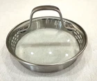Calphalon Strainer Lid Tempered Glass & Stainless Replacement 5 3/8" Diameter Used. Price: $14.99.