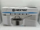 Hextec 2.15 Qt 3 Ply Hybrid Tempered Glass Lid Stainless Steel Saucepan New. Price: $29.99.