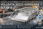 Vollrath 30222 Stainless Steel Super Pan Steam Table 1/2" Deep Set Of 6 New. Price: $81.00.
