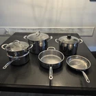 Cuisinart Induction Ready Stainless Steel Cookware Set Stockpot Saucepan Steamer Used. Price: $99.60.