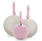 Greenpan Rio 3PC Fry Set Blush Pink Healthy Ceramic Nonstick New. Price: $38.00.