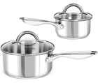 Michelangelo Saucepan Set 4PC, 18/10 Stainless Steel 1+2QT, Tri-ply Bottom New. Price: $65.58.