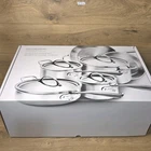 Williams Sonoma Stainless Steel Thermo-clad 10 Piece Cookware Set New. Price: $589.99.