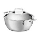All-clad D5 Brushed Stainless Steel 5.5-QT Dutch Oven With Dome Lid New. Price: $299.99.
