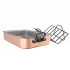 Mauviel Copper Roasting Pan With Rack, Cast Iron Handles, 15.7 X 11.8-IN New. Price: $419.95.