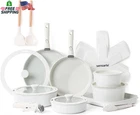 Sensarte 24 Piece Pots Pans Set, Nonstick Detachable Handle Cookware, Induct New. Price: $201.14.