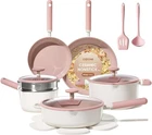 Carote Ceramic Cookware Set 15PCS Pots And Pans Tox New. Price: $66.48.