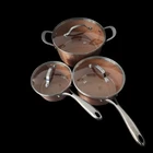 Gotham Steel Hammered Copper Non-stick Cookware Set 3 Pieces With Lids Used. Price: $44.99.