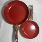 Set Of 2 Phantom Chef 8" & 11" Frying Pans Nonstick Red Used. Price: $39.99.
