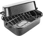 Granite Roasting Pan With Rack, 21" Large Turkey Roaster, 25LB Capacity New. Price: $150.99.