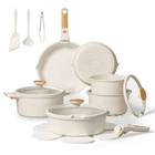 Carote 24PC Nonstick Cookware Set With Detachable Handle White New. Price: $77.99.