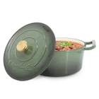 Megachef 5.3 Quarts Round Enameled Cast Iron Casserole Lid In Thyme Green New. Price: $82.50.