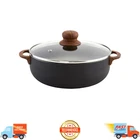 Imusa 13.5 Qt Aluminum Black Stone Nonstick Caldero Glass Lid Wood Look Handles New. Price: $45.99.