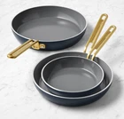 Greenpan Stanley Tucci Ceramic Nonstick Fry Pans, Set Of 3 New. Price: $365.75.