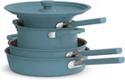 Bella 9 Ceramic Nonstick Cookware Set, Fits-anywhere Piece, Surf New. Price: $179.58.