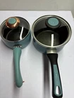 Paula Deen &1.5 Qt. Blue Speckled Sauce Pans Non Stick With Lids Pre-owned Used. Price: $22.53.