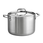 Gourmet Tri-ply Clad Stainless Steel Stock Pot With Lid Tramontina Cookware 8 Qt New. Price: $93.50.