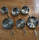 Cuisinart 9 Pc Stainless Steel Cookware Lot 2 Skillets Sauce Pans 1 Saute Used. Price: $149.95.