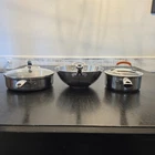 Cooks By Jc Penney Stainless Steel Cookware Set 3 Ply 18-8 Wok Copper Bottom Used. Price: $80.00.