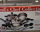 Emil's Chef Collection 14-PIECE Stainless Steel Pan Set Dishwasher Safe IM-29 New. Price: $40.00.