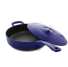Chantal 4 Qt. Round Cast Enamel Iron Saute Skillet Pan With Lid Cobalt Blue New. Price: $174.95.