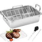 15 Inch Stainless Steel Roasting Pan With V-shaped Rack And Turkey Baster R... New. Price: $64.63.