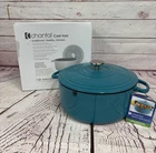 New Chantal 7QT. Round Cast Iron Enamel Dutch Oven Teal Sea Blue Free Shipping. Price: $249.99.