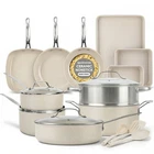 Ceramic Cookware Set 20 Pc Nonstick Pots Pans Bakeware Granitestone Ceraluxe New. Price: $209.99.