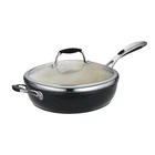 Skillet Gourmet Deluxe 11"DIA Aluminum Nonstick Ceramic Interior Black Glass Lid New. Price: $91.94.