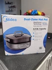 Midea Dual- Zone Hot Pot 6.3QT Dishwasher Safe. Non-stick Ceramic Coating New. Price: $100.00.