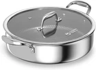 Cooker King 5QT Stainless Steel Saute Pan With Lid, Hybrid Nonstick Deep New. Price: $66.23.