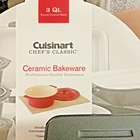 Cuisinart Ceramic Bakeware Bowl 3 Quart Pot Red Professional New. Price: $97.00.