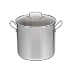 Cuisinart 16QT Stainless Steel Stock Pot W/ Lid Oven Safe Glass Cover New. Price: $50.00.